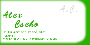 alex cseho business card